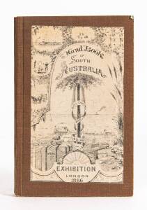 "South Australia: A Sketch of its History & Resources. A Handbook: Compiled by John Fairfax Conigrave for the Colonial and Indian Exhibition, London 1886" [Adelaide, 1886], 175pp plus plates and folding map; rebound, with part of front wrapper affixed to 