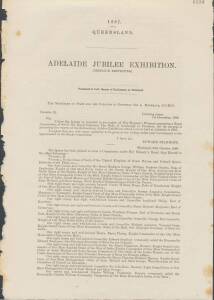 PARLIAMENTARY REPORTS: 1887 Queensland Report of Executive Commissioner to both Houses of Parliament on the 1886 Colonial and Indian Exhibition; also, a similar report on the 1887 Adelaide Jubilee Exhibition. (2 items).