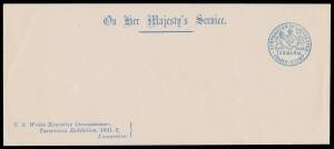 NEW SOUTH WALES COMMISSION: Unused envelope with OHMS heading, 'N.S.Wales Executive Commissioner/Tasmanian Exhibition, 1891-2/Launceston' imprint