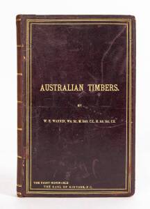 NEW SOUTH WALES AT THE EXHIBITION: noted "Classification of the World's Columbian Exposition, Chicago, USA, 1893" [Donohue & Henneberry, Chicago, 1891] soft-cover, 122 pp; "AUSTRALIAN TIMBERS" by W.H.Warren "Published by Authority of the New South Wales C