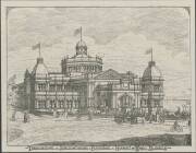 Engraving "Tasmanian International Exhibition Hobart Main Building", from 'The Australasian' 6 Oct.1894; plus reprinted Beattie photograph "Opening of the Tasmanian Exhibition" from 'The Australasian' 24 Nov. 1894. (2 items).