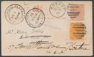 EXHIBITION POSTAL CARDS: The issued 1d cards comprising unused x4 (one with defective stamp impression) and used comprising 1893 (Dec 15) - the Earliest Recorded Date - uprated ½d Sideface to America & 1893 (Dec 18) very early usage underpaid to England w