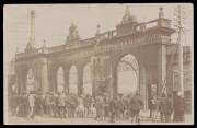 Real photo postcard titled "Exhibition Building Hobart, Destroyed by Fire 5.11.1909", used at Hobart 9.11.1909, stamp damaged but image is fine.