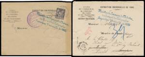EXHIBITION ENVELOPES: Various sizes all with 'EXPOSITION UNIVERSELLE DE 1900' heading with various imprints including for 'Section Francaise' x2, 'SECTION FRANCAISE' & 'CONGRES INTERNATIONAUX'