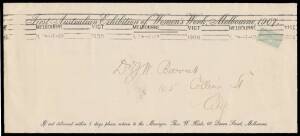 EXHIBITION ENVELOPE: Long envelope with 'First Australian Exhibition of Women's Work, Melbourne 1907' imprint at the top, rare usage with &frac12;d only for the unsealed printed matter rate.