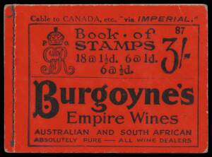 POSTAGE STAMPS: Great Britain 1924 Exhibition 1d & 1&frac12;d SG 430-431 blocks of 4 */** (Cat &pound;100++) and 1924 3/- Booklet (SG #BB24. Edition 87) with advertisement for Burgoyne's Empire Wines&nbsp;on the face&nbsp;(Cat &pound;400); also three different Exhibition "Cinderellas