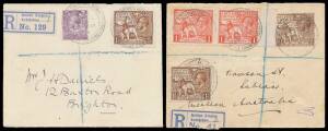 POSTAL MARKINGS: 'BRITISH EMPIRE/[Lion]/EXHIBITION 1924' Krag slogan on commercial PPC; 'EMPIRE EXHIBITION/1924 - [Lion]/WEMBLEY PARK' slogan on Exhibition 1&frac12;d on postcard to Ulster & CTO on unaddressed 1&frac12;d Envelope; double-circle '.../PALACE OF ENGINEERI