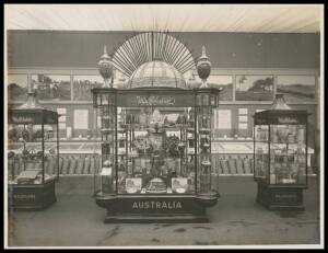 ORIGINAL PHOTOGRAPHS: Group of 52 photographs (each 21x16cm) showing views of the Australian Pavilion and exhibits, VIP visitors, Freda the mechanical cow, sheep shearing, MacRobertson's display in the Sugar exhibit.
