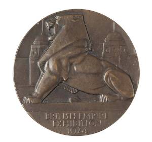 MEDALLIONS: Bronze (51mm) 1; Lion in front of Wembley Stadium aFDC and 2); allegorical agriculture and industry, reverse Bertram Mackennal bust of King George V, both in original cases aFDC. (2 Items)