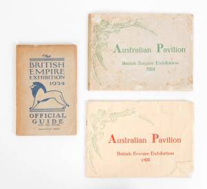 OFFICIAL PUBLICATIONS: "The British Empire Exhibition 1924 - Official Guide" [Fleetway Press, London, 1924] 112pp plus large fold-out map of the Exhibition; "Australian Pavilion, British Empire Exhibition 1924. A Photographic Souvenir..." [London, 1924] 4