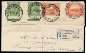 REGISTERED COVER: 'PRINCES PIER PORT MELB SC7/17OC34/VIC.' datestamp &nbsp;- First Day of Use -&nbsp;& registration label 'No 251'. The first item serviced at the temporary post office. [NB:&nbsp;the registration labels were numbered from 'No 251']&nbsp;&nbsp;