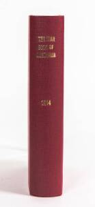 "The Year-Book of Australia for 1914", edited by Walter C. Cambridge [1914], rebound without original wrappers (loosely inserted), with advert for Java Exhibition 1914 on inside front cover. 814pp + folding maps + advert. pages.