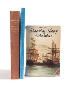 SHIPPING: Library including "Shipping Arrivals & Departures Sydney" in 3 volumes [Canberra, 1977-88]; "Shipping Arrivals & Departures Victorian Ports" in 2 volumes by Syme [Melbourne, 1984-87]; "Shipping Arrivals and Departures Tasmania" in 2 volumes [Can