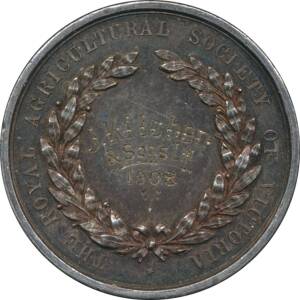 MEDALLIONS: Silver (35mm) 'ROYAL AGRICULTURAL SOCIETY OF VICTORIA / J. KITCHEN / & SONS Ltd. /1908' edge inscribed '3RD PRIZE PAIR OF LORRY HORSES', gEF.