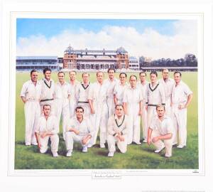 "Celebrated Australian Cricket Teams Series - Australia in England 1948" by Dave Thomas, size 60x54cm. Wholesale quantity (c360)