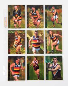 1996 Select football cards in album, noted "AFL Classic Metal" [110], "Gold Parallel Set" [110], Best & Fairest [16], Hot Numbers [5], Top Shots [12], Newton Chandler Centenary Card, Legend Teams [2], "Jack Dyer Legend Card", "AFL Hall of Fame" [110] & "T