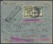 A real mixed bag but with better items including 1922 PPC from Eritrea plus 1918 & 1919 uprated Greek Postal Cards & large Bulletin d'Exp&eacute;dition form all to Tanganyika, & a much travelled airmail cover from Belgian Congo to Greece & return, the balance mo