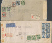 World War II "Over the Hump" annotated airmail covers with a few pre-WWII items including 1937 (Dec 17) Hong Kong-Chungking (philatelic), 1940 (Dec 27) Hong Kong-Chungking-Rangoon-NSW, 1941 (July 8) postcard India-Chungking-Hong Kong-USA, 1941 (July 14) H - 3