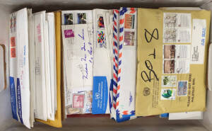 A veritable treasure chest being a quantity of mostly 1970s Post Office mail from United Nations, Cook Islands & Niue with many better frankings including 'OHMS' Overprints etc, many with New Issues still within! Ferrets & fossickers needed. (Qty)