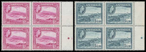 ANTIGUA: 1953 Pictorials 48c 60c & $1.20 x30 each, $2.40 & $4.80 x9 each SG 130-134, all denominations include a marginal block of 4, Cat £800+. (74)