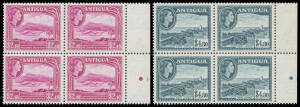 ANTIGUA: 1953 Pictorials 48c 60c & $1.20 x30 each, $2.40 & $4.80 x9 each SG 130-134, all denominations include a marginal block of 4, Cat &pound;800+. (74)