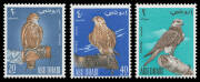 ARABIAN GULF - ABU DHABI: 1965 Falconry SG 12-14 x10 sets (singles), 1966 New Currency Surcharges to 200f on 2r SG 15-23, 1967-69 including high values with 200f to 1 Dirham x7, Cat £1400+. (Approx 150)