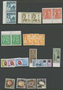 MALTA: 1956-58 1/6d to 5/- pairs then Independent issues to 1974 with duplicated single sets, blocks, part-sheets, sheets and M/Ss. (100s)