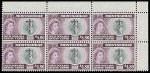 MONTSERRAT: 1953-77 with sets, blocks and M/Ss, noted 1953 Pictorials 60c x10 $1.20 x11 $2.40 x8 & $4.80 x7, 1965 Plants 2c to 24c sheets, 1970 Birds with $1 x15 $2.50 and $5 block of 9, 1977 Silver Jubilee $7 booklet x6, Cat &pound;1100+. (100s)