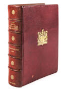 "The Royal Philatelic Collection" by Sir John Wilson (1952) being an exhaustive listing of the collection to that time, bound in red Morocco leather (minor scuff on the front cover). Exquisite! One of the finest books ever produced in any field of endeavo