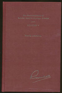 "Encyclopaedia of British Empire Postage Stamps" "Volume I: The Empire in Europe", "...Vol II: Africa", "...Vol III: Asia" "...Vol IV: Australasia" & "...Vol V: North America", a few minor blemishes on the covers & endpapers but the pages are otherwise ve