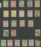 Mostly used collection in Hagner album with basic Roos to 2/- brown x2 (one punctured 'OS'), KGV Heads, most 1928-36 Commemoratives (no M/S or 5/- Bridge), post-WWII pre-decimals largely complete (no &pound;2 King), Decimals 1966-74 largely complete mint & use