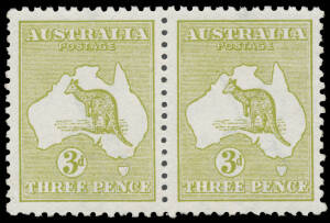 3d olive Die I with the Watermark Inverted BW #12a horizontal pair, well centred & as fresh as a daisy, Cat $1500.