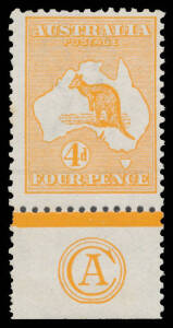 4d orange 'CA' Monogram single BW #15(2)zc, very minor gum disturbance, Cat $4000.