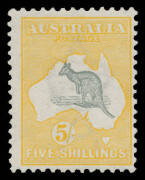 5/- grey & chrome BW #42A, unmounted, Cat $5000.