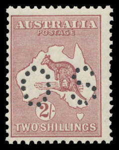 of PUNCTURED 'OS': 6d 9d 1/- & 2/-, variable centring, unmounted, Cat $1525. (4)