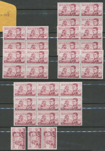 Two large albums with a duplicated stock with Navigators 40c x32, 50c x86, $1 x400 approximately stated to include Perf 14x14&frac34; x32 and $2 x300+, Aboriginal Art x50+ sets, 1972 Primary Industries x20 sets, Pioneers 50c x300+, 1972 Christmas 35c x12, Painti