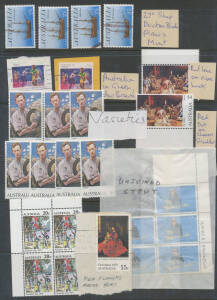 Array of mostly minor varieties on Hagners & in packets with some striking items & high values noted, mostly unmounted; also a perforated sheet of plain paper (presumably a "blanket" of some type).