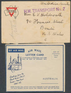 Modest collection in two large albums with a few better items noted including POW envelopes, & a neatly annotated WWII Forces in the Middle East group, also a batch of British Forces illustrated airgraphs. Inspection recommended. (200 approx)
