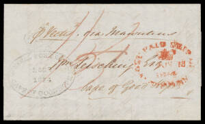 CAPE OF GOOD HOPE: 1834 large-part commercial entire headed "Sydney 22nd May 1834" & signed "John Lamb & Co" being an accounting for a shipment of madeira, to the Cape "p Vectis, via Mauritius", rated "3" in red with oval 'POST PAID SHIP LTR/18JN18/1834/S