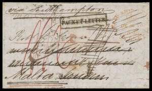 MALTA: 1845 lengthy & largely cross-written family letter headed "Williams Town Novr 26th 1845" endorsed "via Sydney" with largely very fine oval 'MELBOURNE/[crown]/DE*6/1845/PORT PHILLIP' d/s, oval 'PAID SHIP LETTER/ DE*16/1845/SYDNEY' d/s in red, London