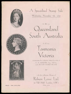 AUCTION CATALOGUES: Robson Lowe "Queensland, South Australia, Tasmania, Victoria" of Boucher and Meade (7.11.1945), with p/r.