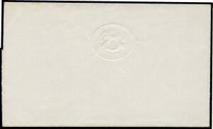 GPO EMBOSSED LETTERSHEETS: Very fine oval embossing of an oval 'GENERAL POST OFFICE/[crown]/ SYDNEY' seal on laid paper, unused. A great rarity of international significance. Ex Brian Peace. [Lettersheets with an embossed circular GPO seal were introduced