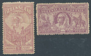 1900 Boer War Charity 1d & 2d (creased) SG 264a & b, rather aged but with full unmounted o.g. & rare thus, Cat £490+ (mounted). (2)