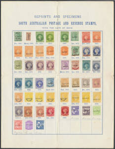 REPRINTS: Presentation page (275x362mm) with an all-different array of Perkins Bacon and De La Rue issues to 2/- including 'TEN PENCE' on 9d x5 & 1/- violet, all with 'REPRINT' Overprint; plus 16 values to 2/- with 'SPECIMEN' Overprint; all with large-par