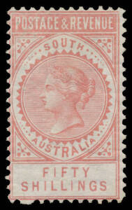 50/- dull reddish pink SG 201, concealed defects, large-part o.g., Cat &pound;4500. Rare.
