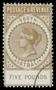 CANCELLED TO ORDER &pound;5 brown SG 205, exceptional centring, Cat &pound;1000.