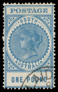 9d 5/- & &pound;1 each CTO with Adelaide cds, large-part o.g. Very scarce; unlisted in the ACSC. (3)
