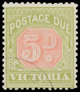 1905-09 Crown/A 5d dull scarlet & yellow-green BW #VD38 (SG 38), CTO with faint Melbourne GPO cds, Cat $2500 (£1600). Unissued. [Geoff Kellow at p326 notes that only four CTO examples have been recorded & states "These must have been included inadvertentl