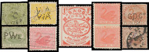 Range on Hagners including a fine Imperf 6d green with full margins, good range of Middle Issues with Numerals & other cancels, V/Crown 1d mint pair with Official Scissor-Cut/Repair, 2/- vermilion/yellow & 2/- with the Watermark Sideways x2 (one punctured
