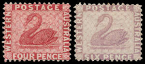 1882-85 Wmk 'CA' Perf 12 1d to 6d SG 82-85, the 2d is stained & unused, the others with large-part o.g., Cat £1100. Underrated. (4)